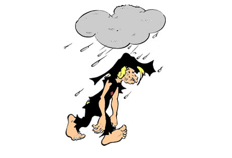 Joe Btfsplk, Al Capp's character with a black cloud over his head always raining misfortune on him